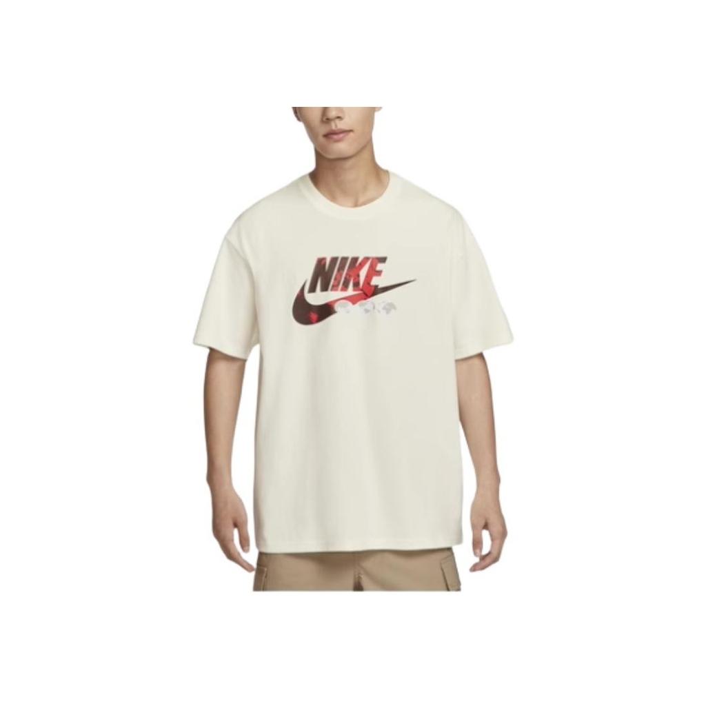 Nike Letter Logo Print Round Neck Loose Fit Cotton Knit Soft Comfortable Breathable Short Sleeve T-Shirt Men T-Shirt Sail-White FB9810-133