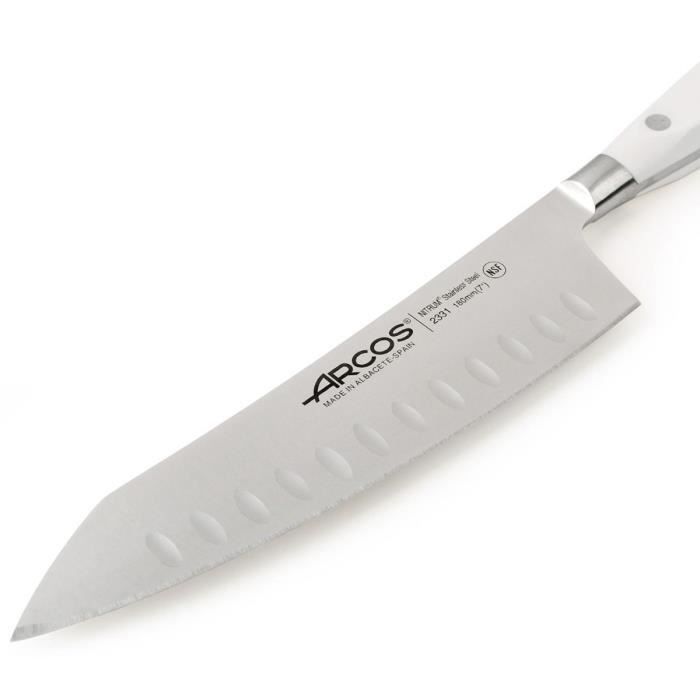 ARCOS Riviera Blanc - Couteau Rocking Santoku (180 Mm)