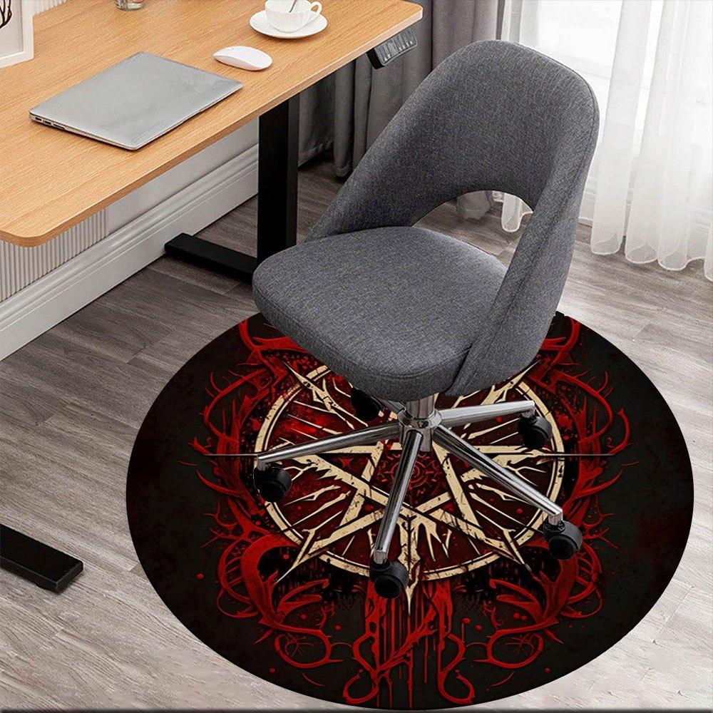 

Dark Star Symbol Circular Wall Art DecorRound Non-Slip chair mat chair carpet for office Rugs for Office Decor Gift For Valentine s Day Mother s Day H 80cm by 80cm