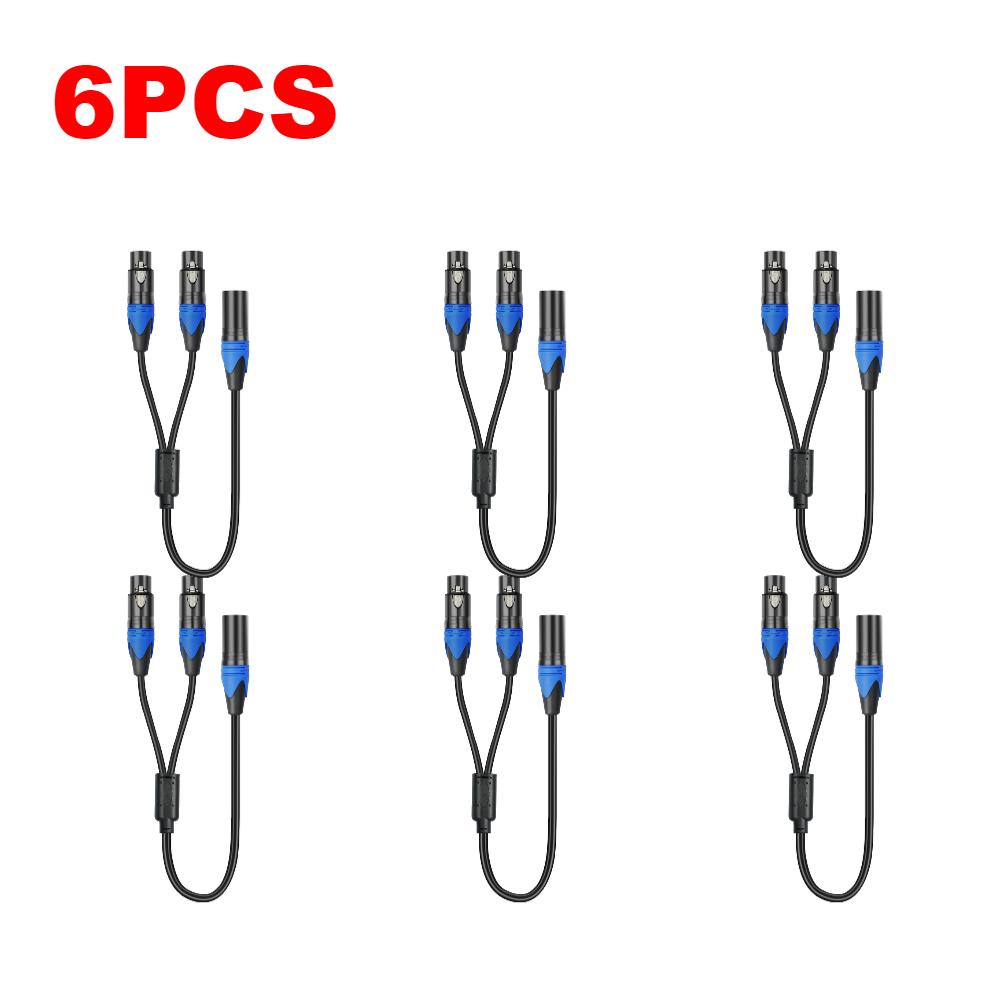 1-6PCS Y Shape XLR Splitter Cable XLR Female To Dual XLR Male Splitter Mic Cable Microphone Splitter Cord For Amplifier Mixer