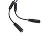 Adapter Extention Black One-Divided-two Volume Control Switch Audio Cable Y Splitter Cable Stereo