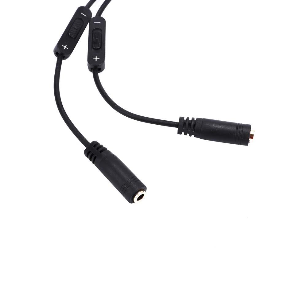 Adapter Extention Black One-Divided-two Volume Control Switch Audio Cable Y Splitter Cable Stereo