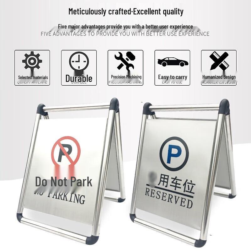 Hanlang Folding Stainless Steel No Parking Sign