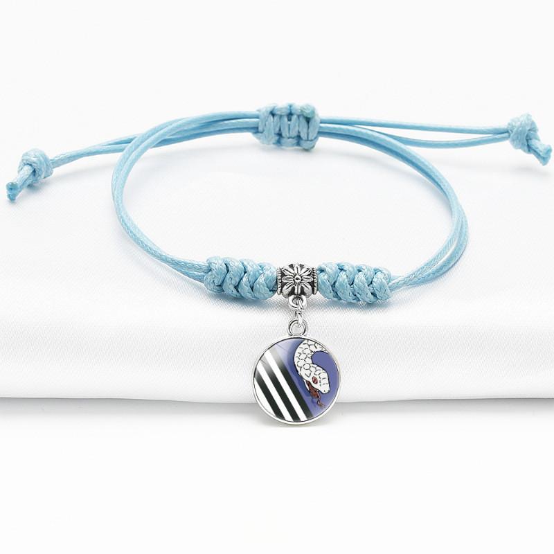 Stunning Lake Blue Demon Slayer Time Gem Bracelet Anime Character Design