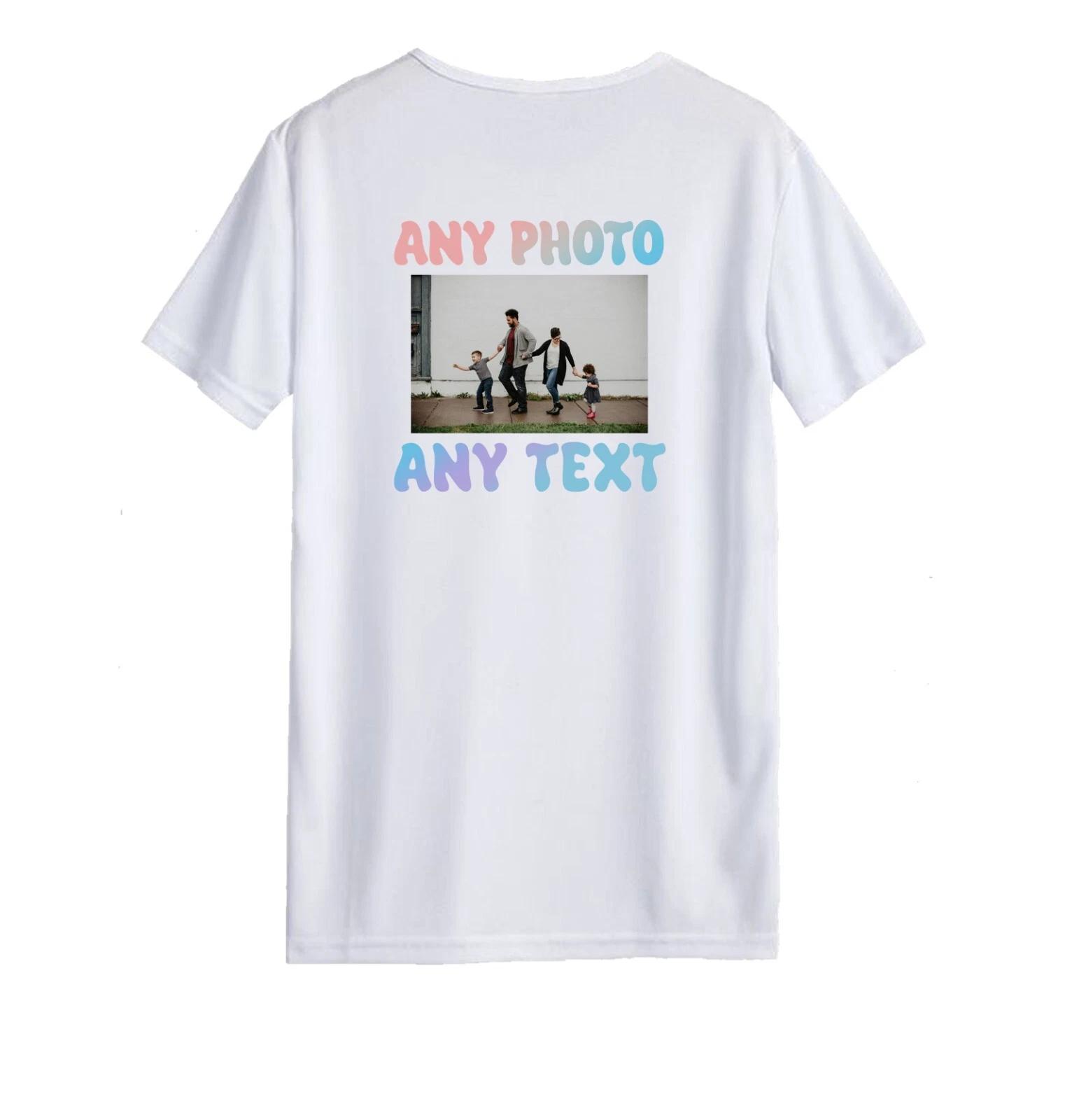 Personalised Unisex T-Shirt - Any Photo Any Text - Casual Summer Couple Original 4XL