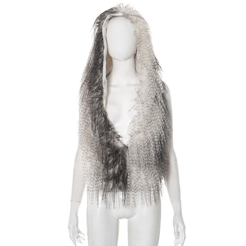 European Women s Spring/Summer Halter Fur Collar Sexy Backless Bandeau Top Small