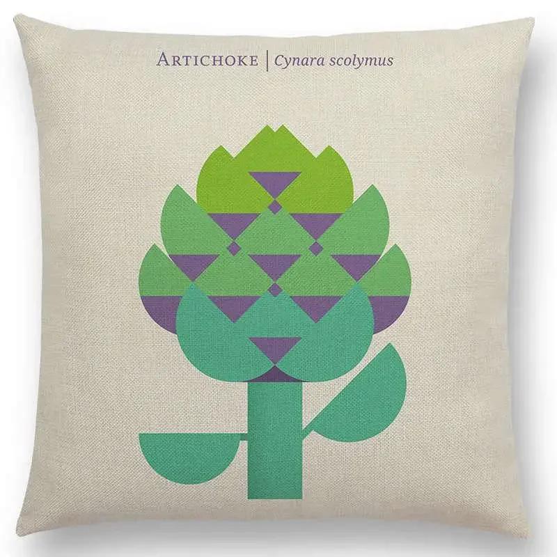 Urocze Owoce Warzywa Poszewka na Poduszkę Cytryna Ananas Awokado Jeżyna Cebula Burak Ogórek Poszewka na Poduszkę Ozdobną na Sofę