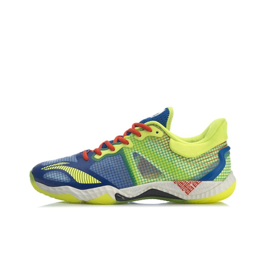 Li Ning Falcon 4 Stoff Rutschfest Abriebfest Low-Top Badmintonschuhe Herrenschuhe Fluoreszierend-Gelb Grün AYAR001-1