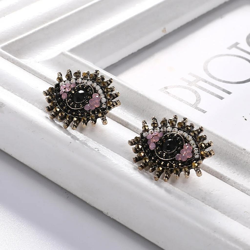 Kolczyki Evil Eye dla kobiet Proste Świeże 2024 Vintage Kawaii Akcesoria Modne Kolczyki Biżuteria Oświadczenie Kolczyki