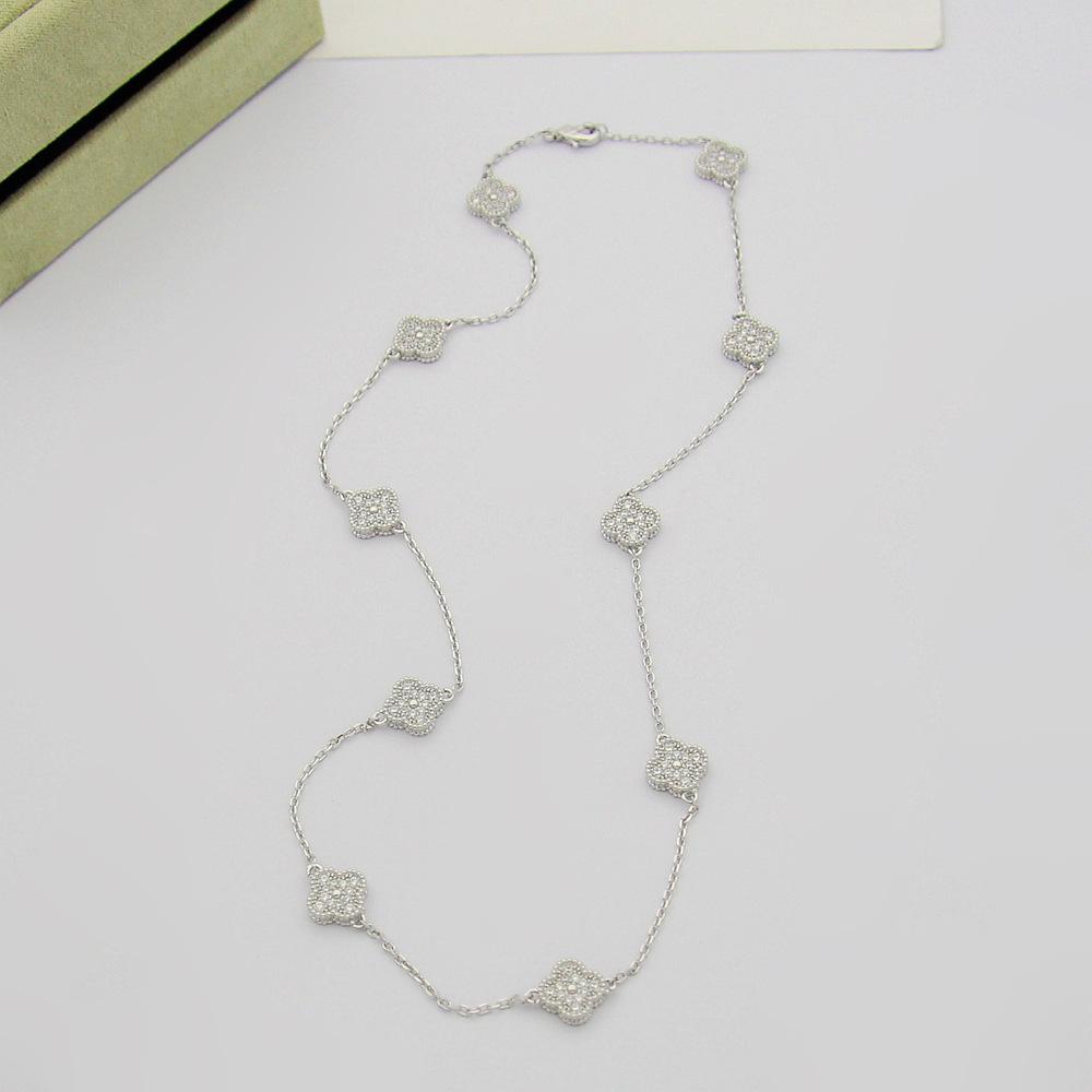 Mini Four-leaf Clover Necklace - Premium Luxury Clover Necklace серебряный