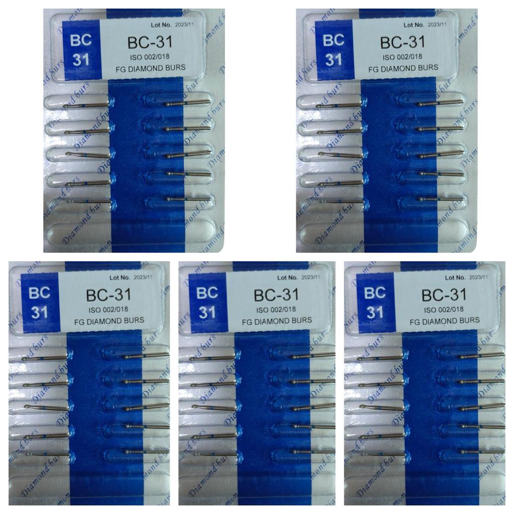 50pcs Dental High Speed Burs High Speed Handpiece Turbine Diamond Burs Diamond Polishing Tooth Preparation Dentist Material