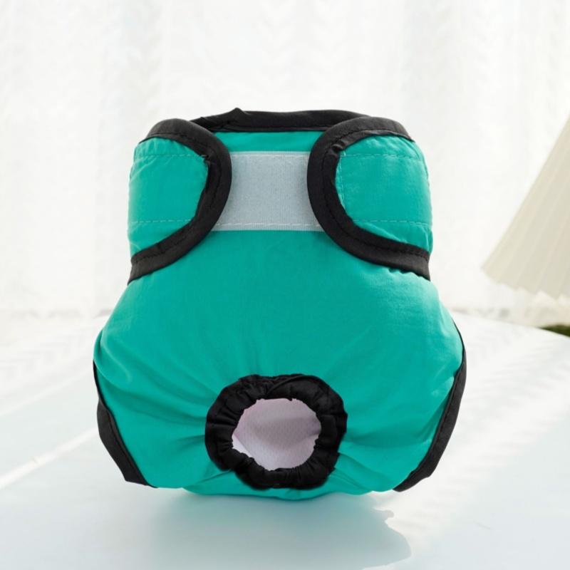 Dog Diapers Pet Physiological Pant Washable Puppy Shorts Female Dogs Reusable Sanitary Panties Cat Underwear Pet Dog Accessories (Green,XS) зелёный