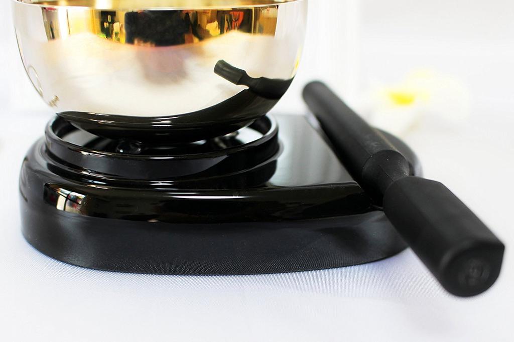 Japanese-made Buddhist Bell Set, 2.3 Inches, Black, Includes 8 Candles, Set C