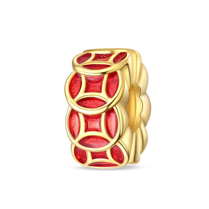 Copper Chinese Knot Gold Ingot Squib Charms New Year'S Traditional Beads Fit Pandachoriginal Bracelets Diy Jewelry Gift