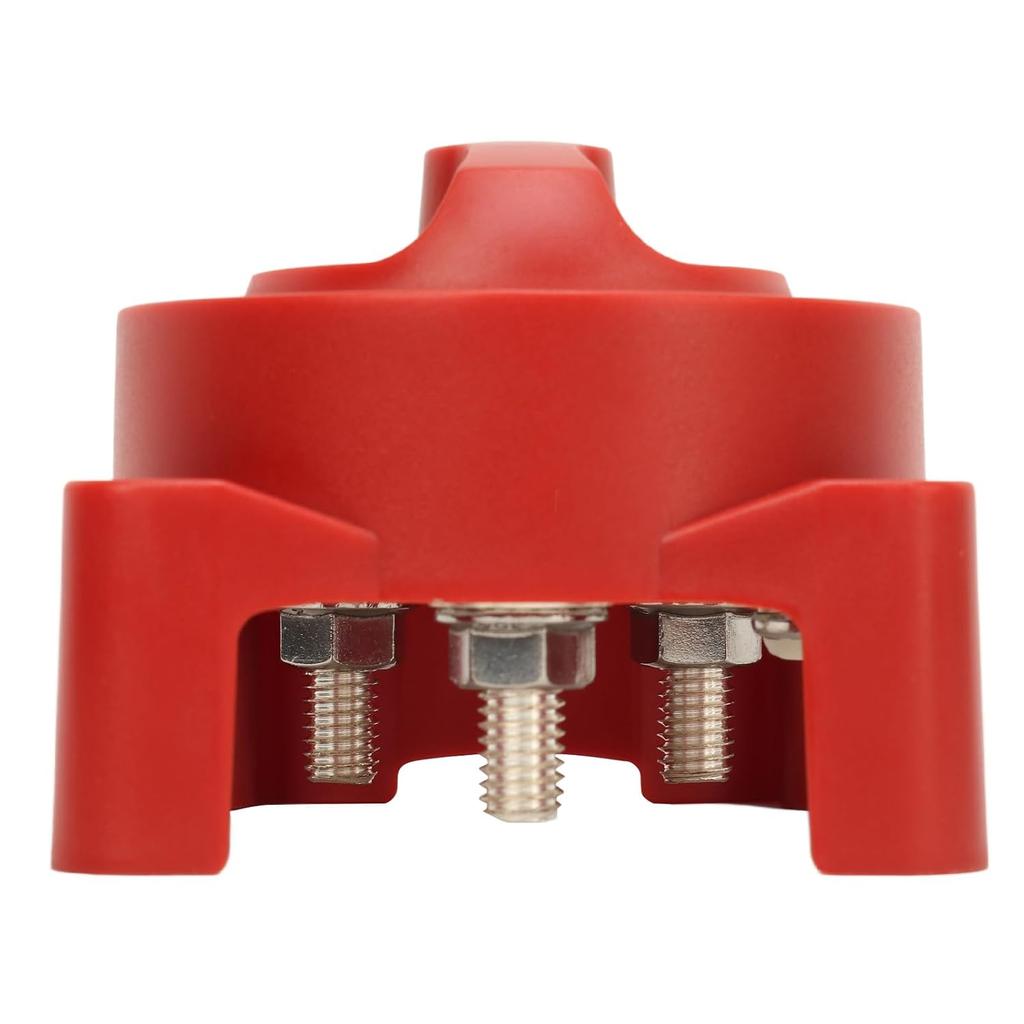 Battery Disconnect Switch, Heavy Duty Knob 350A 32V High Current Red Battery Selector Switch for Automotive Marine RV (11001)