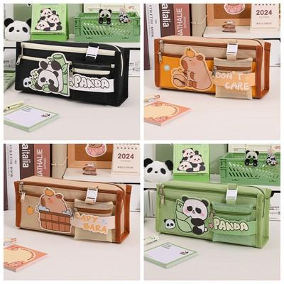 With Mesh Bag Pen Bag Capybara Stationery Organizer High Quality Pencil Case  Student