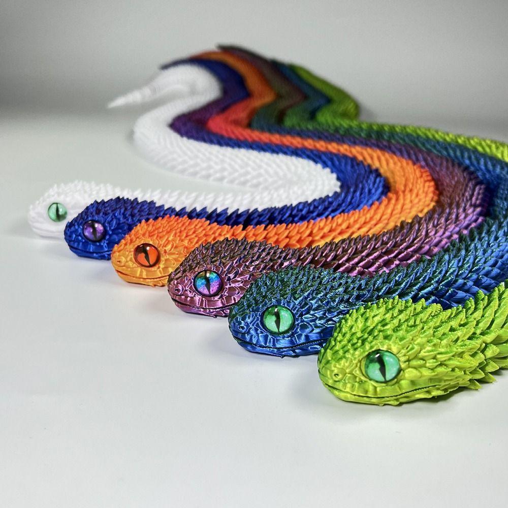 Movable Joint Snake Fidget Toy PLA Simulation Snake New Desktop Ornament Kids Play