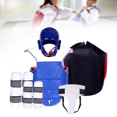 Karate Sparring Gear Set Arm Leg Guards Adjustable Padded Taekwondo Chest Pad Crotch Protector for