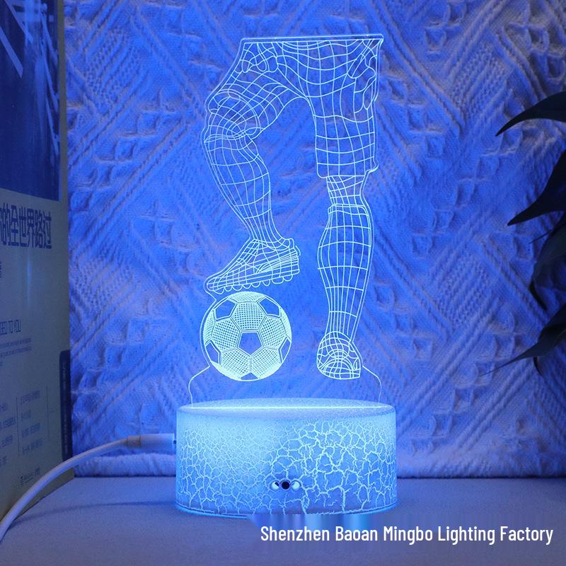 Real Madrid World Cup 3D Night Light: Touch & Remote-Controlled, 16 Colors Single Board