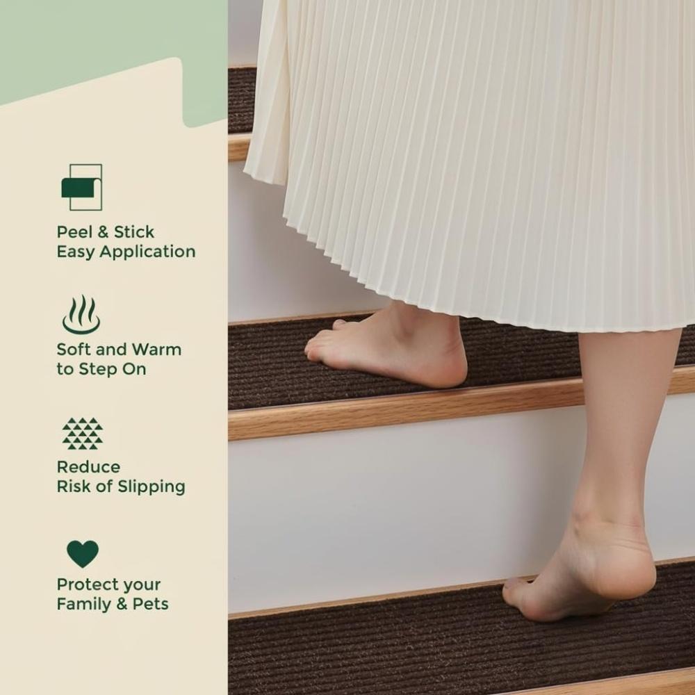 1Pc 20cmX100cm Stair Tread Carpet Mats Self Adhesive Non-Slip Water Absorption Stair Mat Step Rugs Floor Mats Pad Carpet Rug