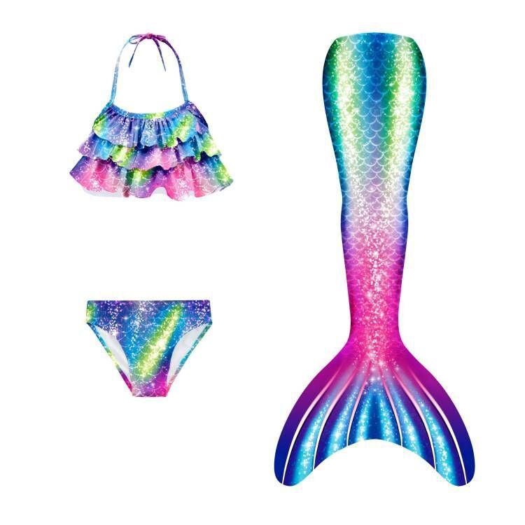 Cross-border new Ghnatygren mermaid swimsuit collection children's beach bikini three-piece party swimsuit