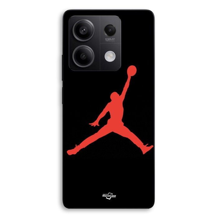 Coque de téléphone - MANIACASE - Xiaomi Redmi Note 13 5G - Silicone TPU - Jordan logo 23 Nike basketball - Rouge