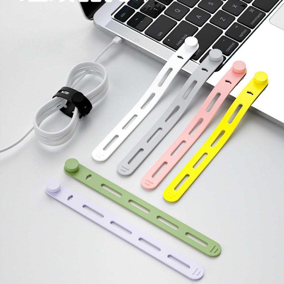 Reusable Adjustable Silicone Cable Ties, Lockable Multifunctional Wire Straps, Cable Management Organizer for Charging Cables