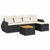 VidaXL Salon de jardin 6 pcs avec coussins noir résine tressée, ensemble de canapés d'extérieur, ensemble de canapé d'angle 3325836