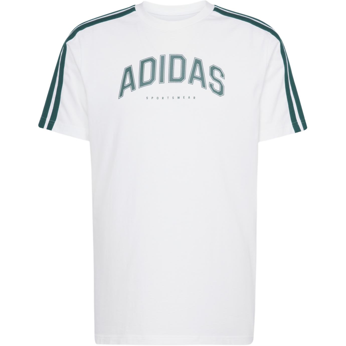 Adidas Logo Striped Round Neck Short Sleeve T-Shirt Men Tops White JJ3868 XS