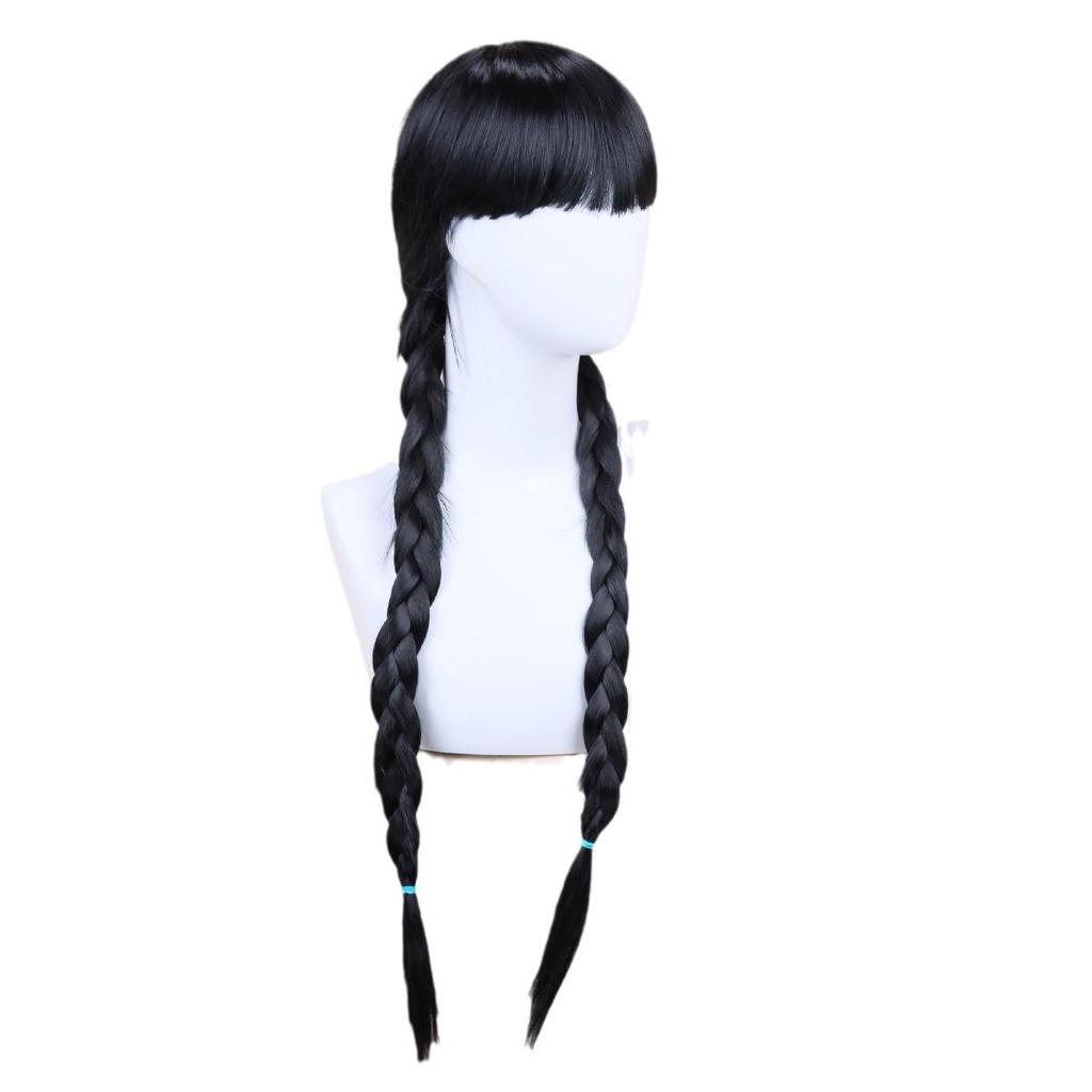 Wednesday Addams Halloween Cosplay Wig - Scary Character Costume from US Drama Movie