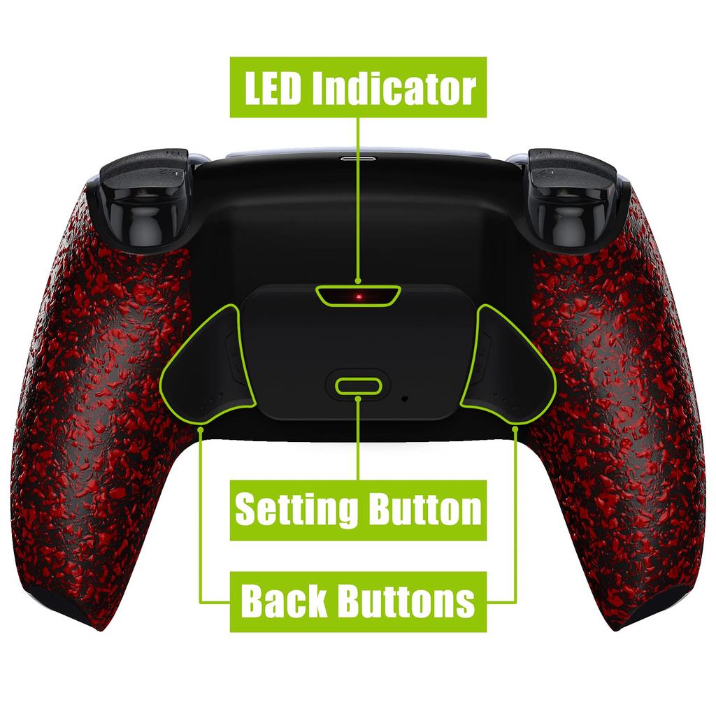 eXtremeRate Programmable Rear Paddle Plastic Rise Remap Kit for PS5 Controllers Includes PS5 Controller Upgrade Board with Textured Redesigned Back
