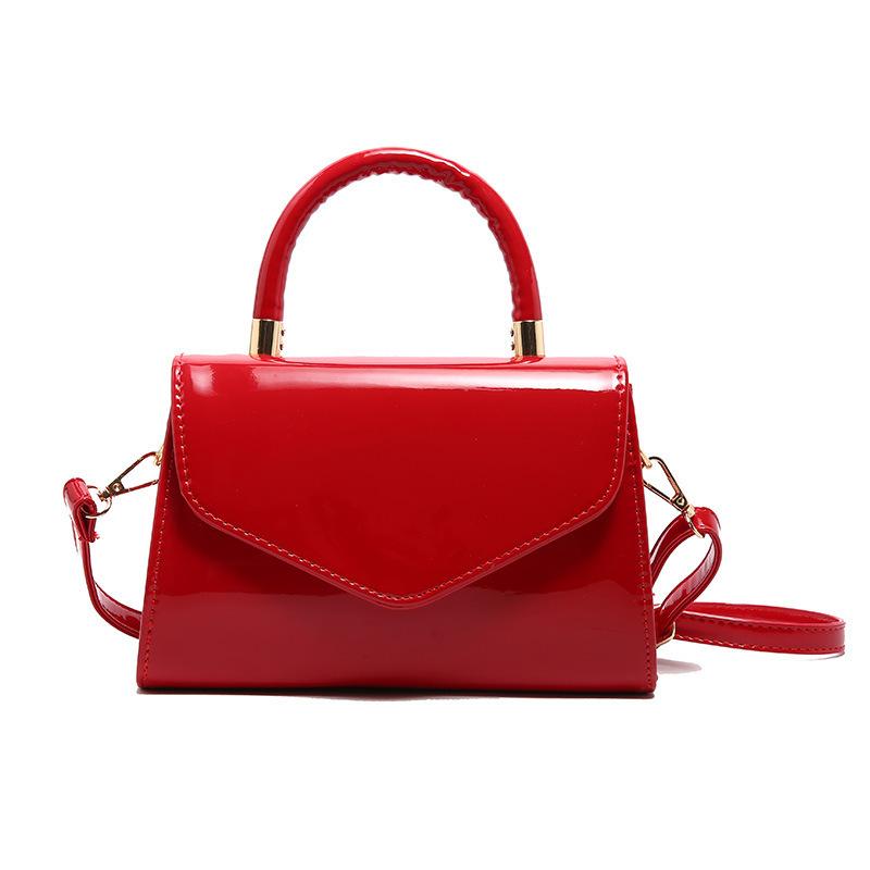 2026 Newest Fashi Simple Korean Style Lacquer Handbag For Women Single Shoulder Bag Small Square Handle Bags Gifts For Lady