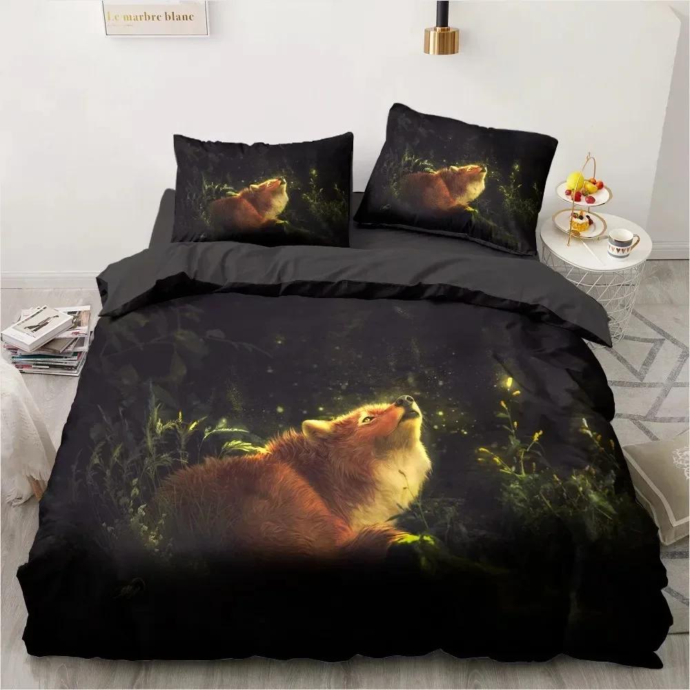 Fox 3D Animal Theme 3D Duvet Cover Bedding Set Comforter Linen Pillowcases Home Decor Single Double Twin King Queen