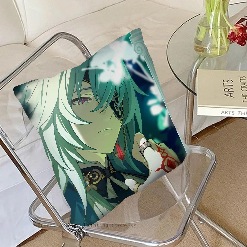 Anaxa Animated Game Honkai Star Rail Pillow Case Square Pillow Bedroom Sofa Leisure ComfortCar Living Room Home Decoration 40X40