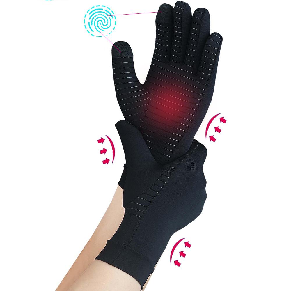 Touchscreen Full Finger Copper Arthritis Compression Gloves.Relief Hand Pain,Carpal Tunnel,Rheumatoid,Inflammation,Tendonitis