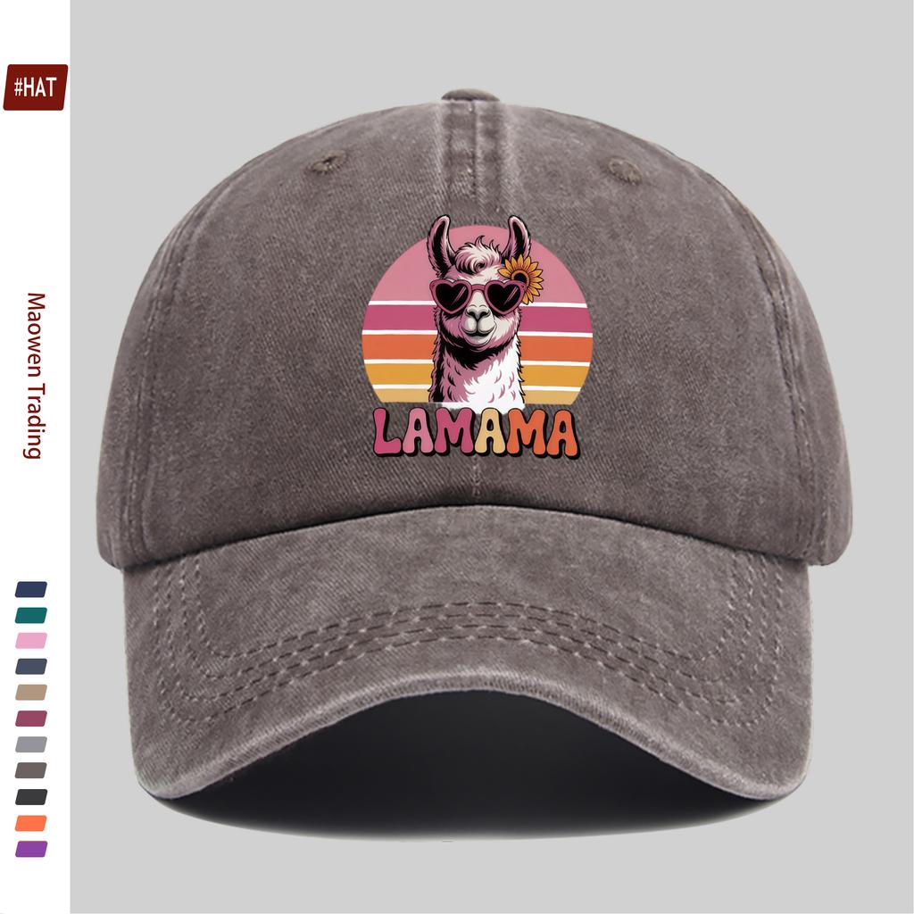 Pc LAMAMA Mode Brille Alpaka Sonnenblumen Muster Baseballkappe Trucker Sonnenhut Bequem Leicht Papa Hut Mama und Papa Strand