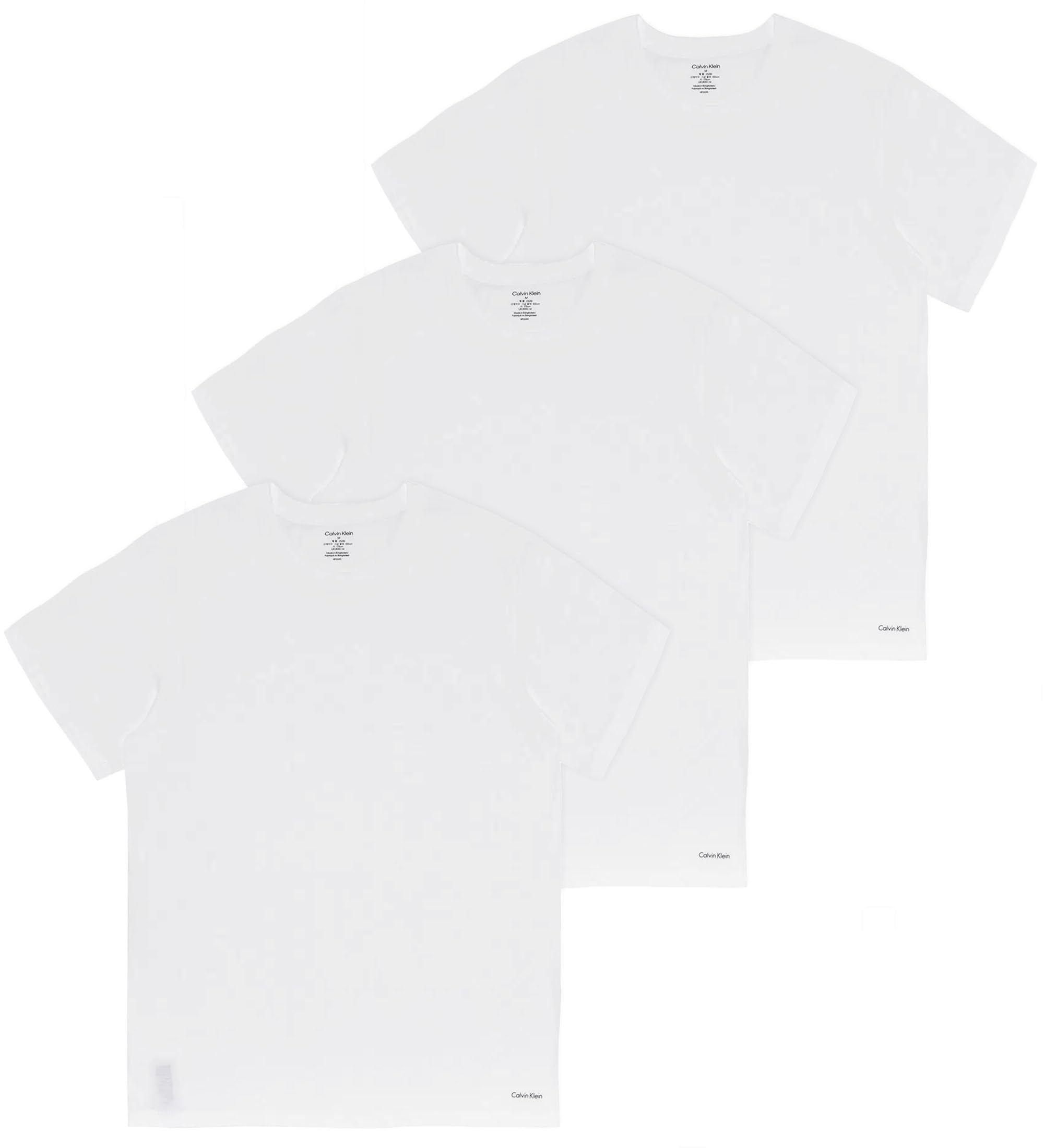 

Calvin Klein crew size M T-shirt, short-sleeved, 100% cotton, neck, men s, 3-pack, white, [Used]
