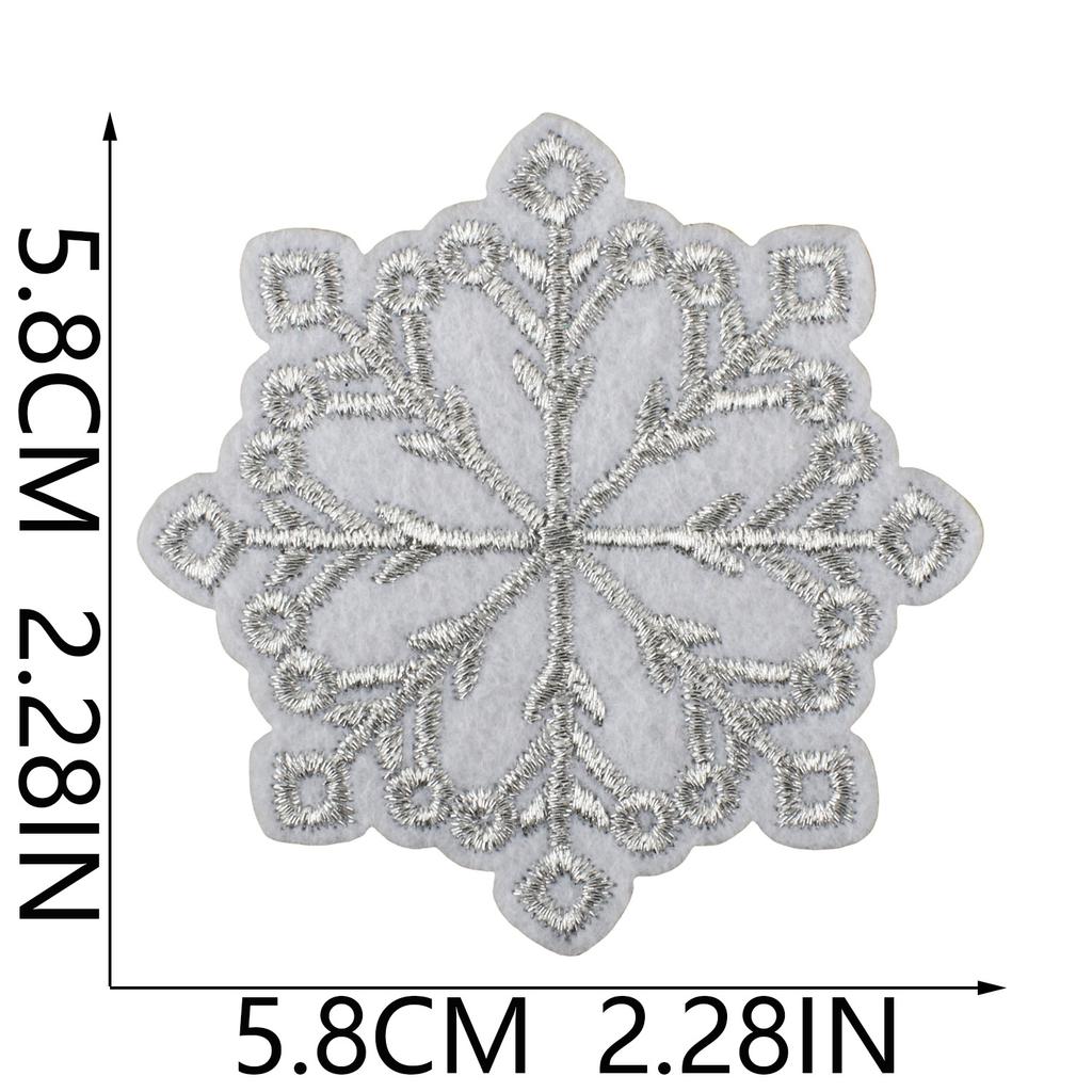 Winter Snowflake Embroidery Cloth Sticker Ironing Holiday Decoration Accessories Scarf Luggage Embellishment Snowflake Repair Embroidery Patch