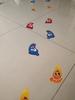 3 Sheet Small Feet To Sticker Children Room Bathroom Waterproof Smiling Face Baby Footprints Floor.