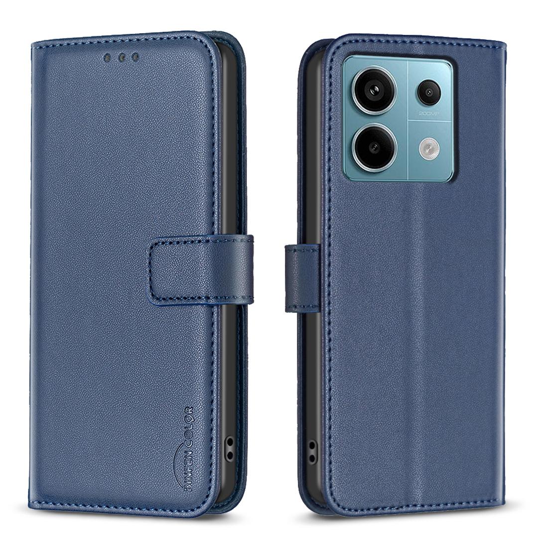 

BINFEN COLOR BF17 For Xiaomi Redmi Note 13 Pro 5G/Poco X6 5G Case Wallet Phone Leather Cover Blue