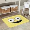 1pc Flannel Doormat, Outdoor Indoor Door Mat, Souvenir and Holiday Gift, Smiling Friend Logo Doormat, Rectangular Floor Mat