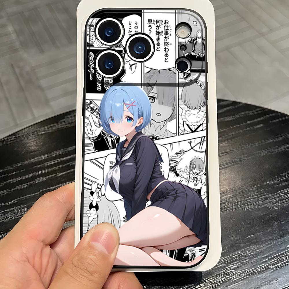 Anime Re Zero Rem Phone Case For IPhone 17 Pro Max 16 15 14 Pro Max 13 11 X Xs Xr 8 7Plus Silicone Cover