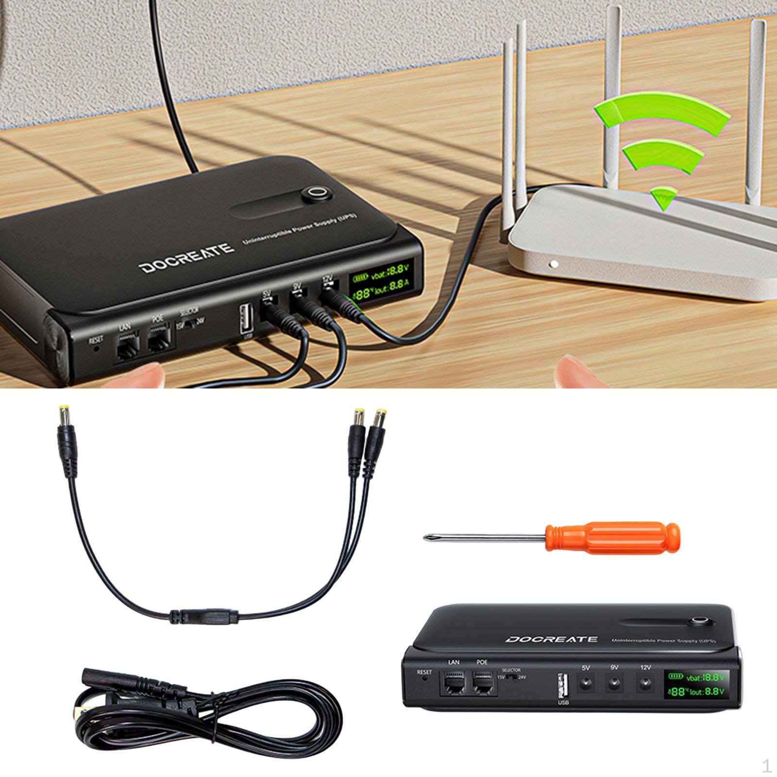 

Джерело безперебійного живлення (ДБЖ) 5В 9В 12В вихід для мобільного телефону, роутера, модему