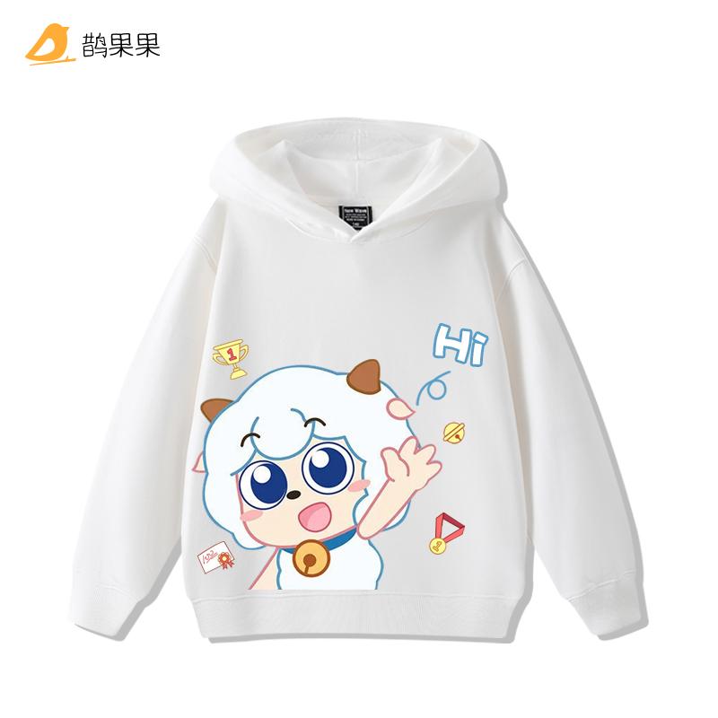 Niedliches Q-Version Bedrucktes Pleasant Goat und Big Big Wolf Kapuzensweatshirt für Herbst und Winter für Jungen und Mädchen Langärmeliges Oberteil