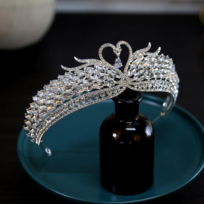 

Korean Exquisite New Swan Bride Wedding Crown Tiara Crown Tiara Hair Accessories Main Wedding Accessories