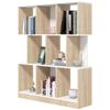 8-Shelf Bookcase Furniture for Living Room and Bedroom, in Wood, 100x27x124 cm, Oak and White