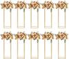 10pcs 31.4" Gold Metal Column Flower Stand Tall Geometric Floral Vase Stand Centerpiece for Wedding Party Table Decor