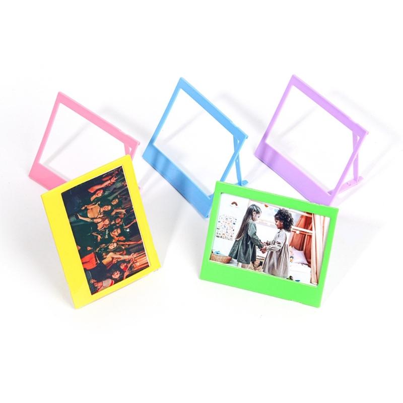 5pcs Colorful Acrylic Mini Picture Frames for Instantly Photos Holders for Home Decors and Vehicle Interior Display