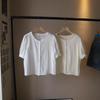 Bi Zheng 2025 Summer Korean Lace Embroidered Bubble Sleeve Women's Shirt