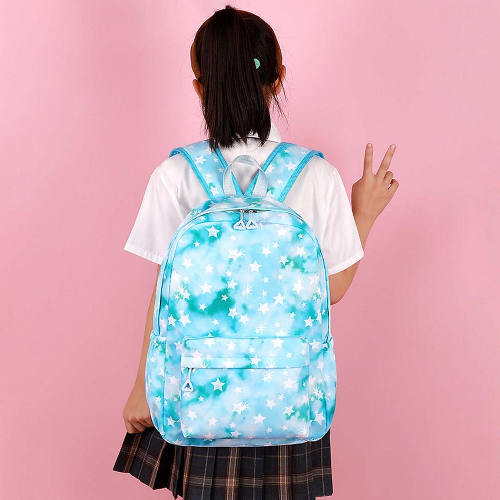 Großes Laptop-Rucksack-Set mit Sternenmuster, 3-teiliger Freizeit-Tagesrucksack für Reisen, Arbeit und Schule
